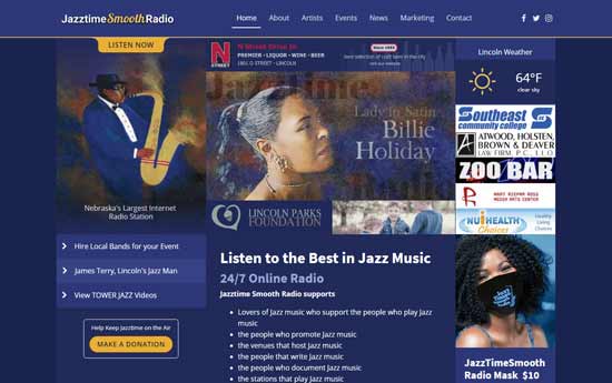 Web Design - Jazztime Radio