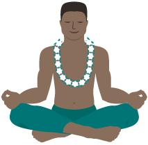 yoga man with lei