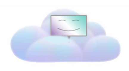 happy website in cloud