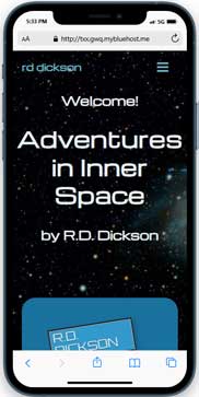 Adventures in Inner Space Website - mobile view