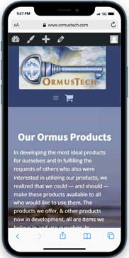 Ormus Tech Mobile View